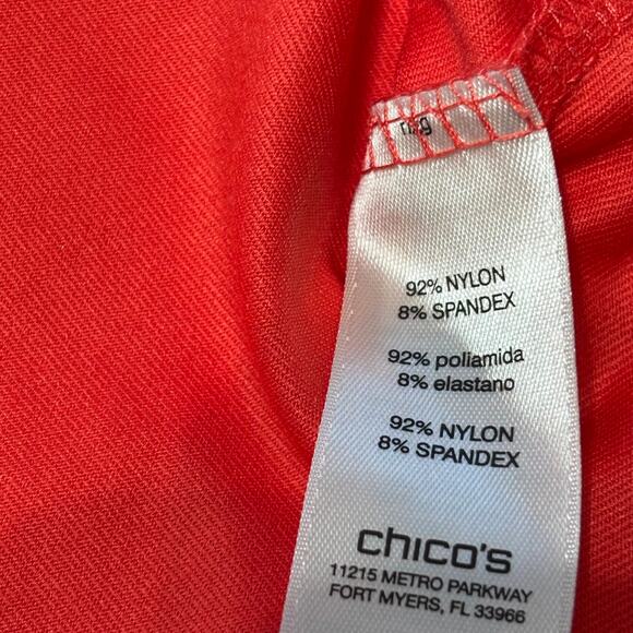 Chico's Wms Large Silky Feel Orange Camisole Nylon Stretch Layering Tank - Picture 5 of 8